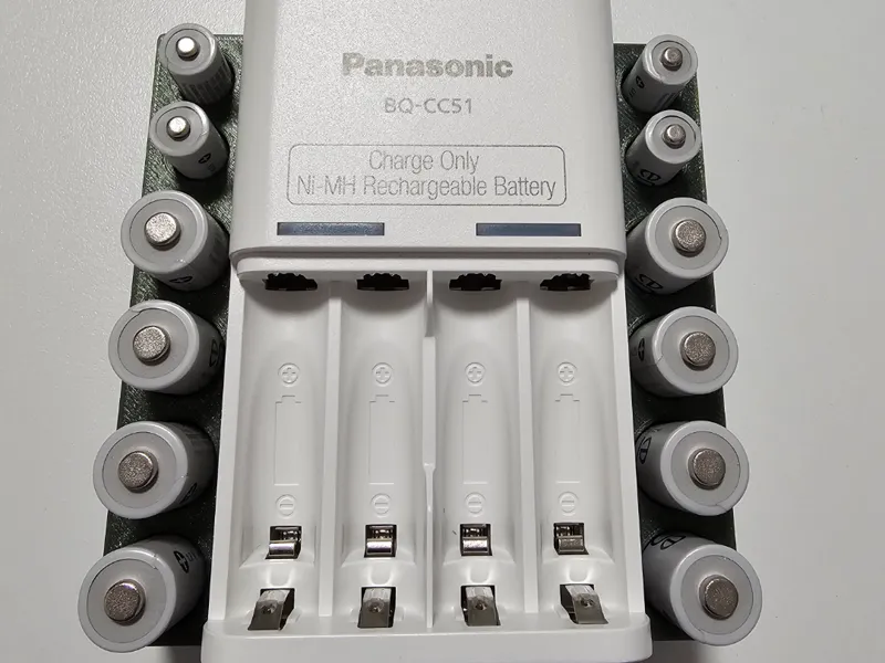 eneloop rechargeable batteries and charger holder