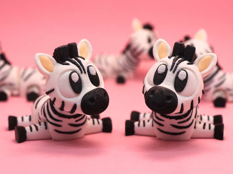 Flexi Zebra - Articulated Fidget Toy, Zinibow3D
