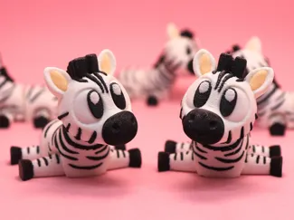 Flexi Zebra - Articulated Fidget Toy, Zinibow3D