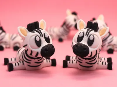 Flexi Zebra - Articulated Fidget Toy, Zinibow3D