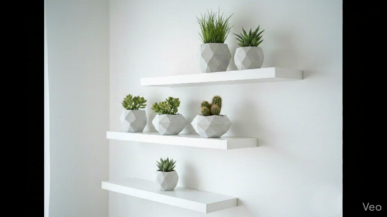 Modern Low Poly Planter Set