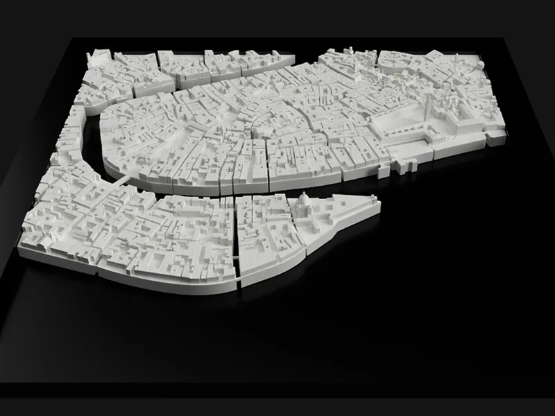 VENICE 3D CITY FRAME SQUARE PICTURE