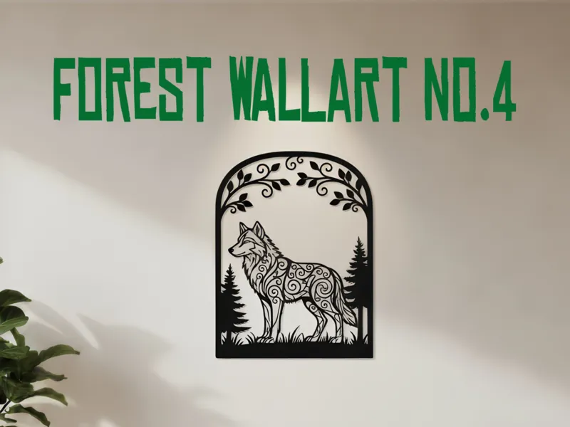 Wald Wandkunst Wolf fastprint