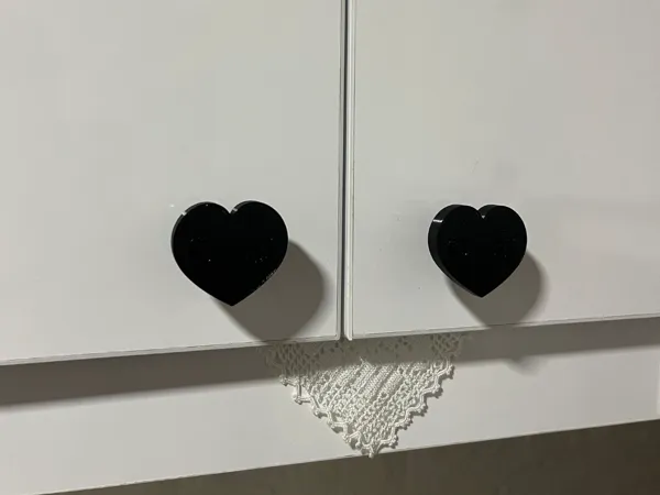 Bouton de meuble en forme de cœur