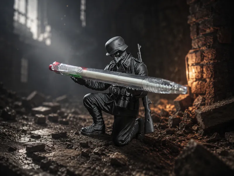 WWII Skeleton German Soldier Pen Holder