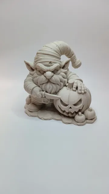 Modelo para impresión 3D: Kuerbiswichtel "Schnitzbart" auf Halloween-Wache — vista de referencia 3