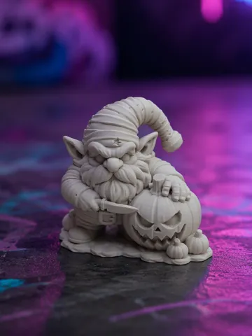 Modelo para impresión 3D: Kuerbiswichtel "Schnitzbart" auf Halloween-Wache — vista de referencia 2