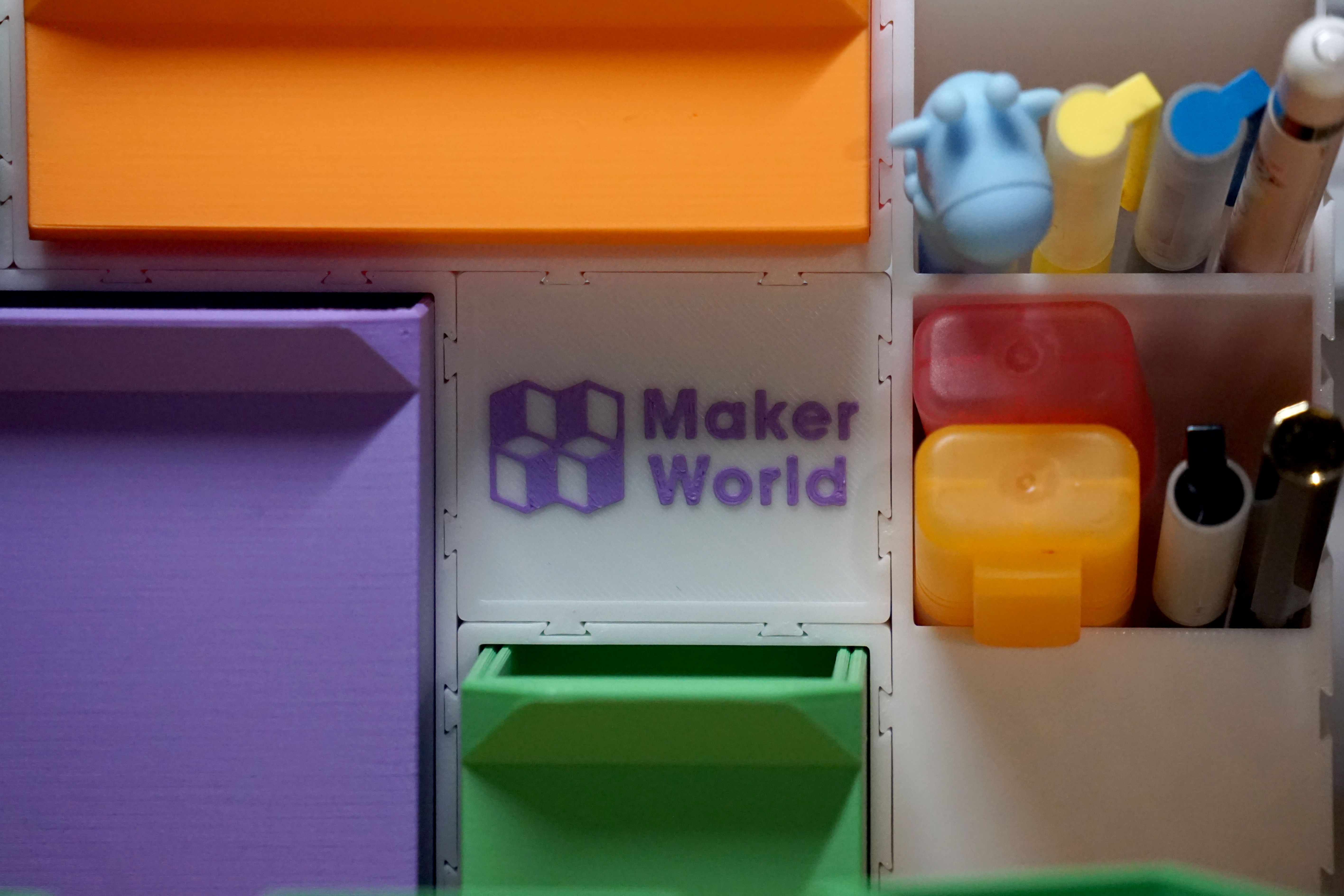 Miniatura 3 do modelo 3D 自由组合收纳盒，可拓展笔筒等配件，四面轨道，可自由拼装堆叠，有三种尺寸可选（A1mini可打印）