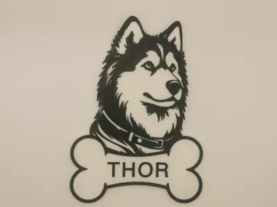 Customizable Dog Kennel Tag - Siberian Husky