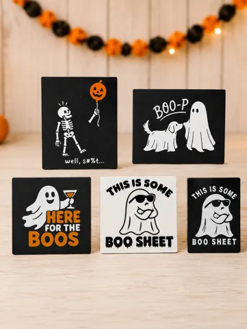 Letrero o emblema decorativo: Fun Halloween Signs - Magnetic Faces — vista de referencia 2