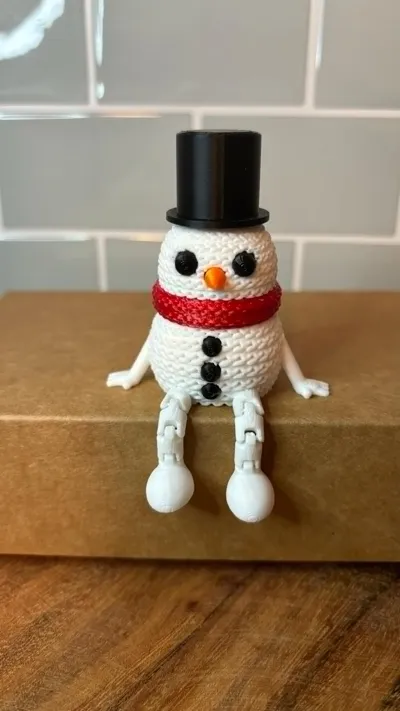 Knitted Snowman with Arms and Articulated Legs - Free 3D Print Model ...