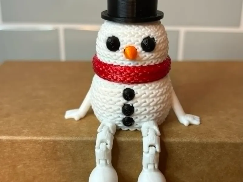 Knitted Snowman with Arms and Articulated Legs 