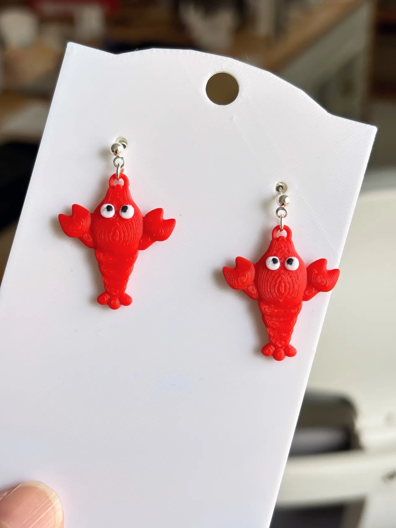 movable lobster earrings view 4