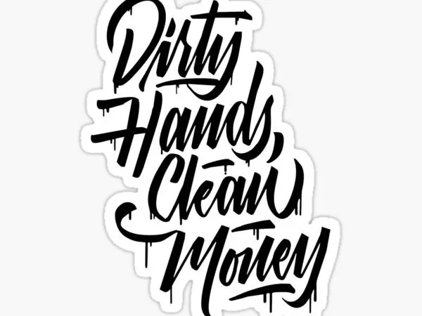 dirty hands clean money keychain