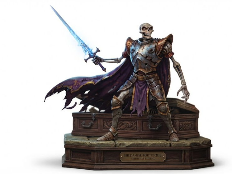 Mad Evil Sorcerer Figurine with Coffin 3D model by Marcin