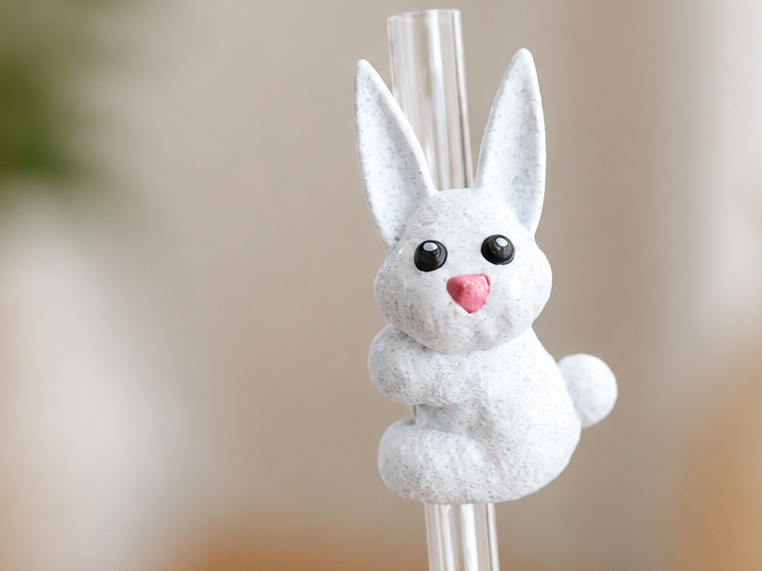Fluffy Bunny Straw & Stethoscope Hugger