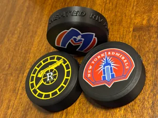 Heated Rivalry Puck Magnets - Team Logo