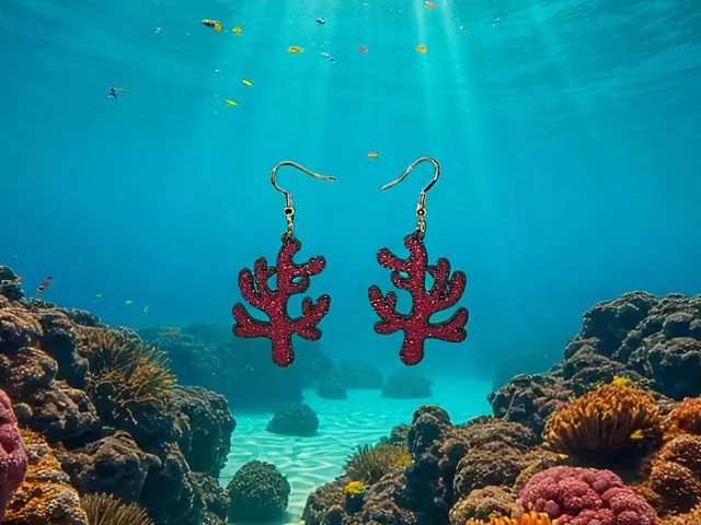 Red coral earrings