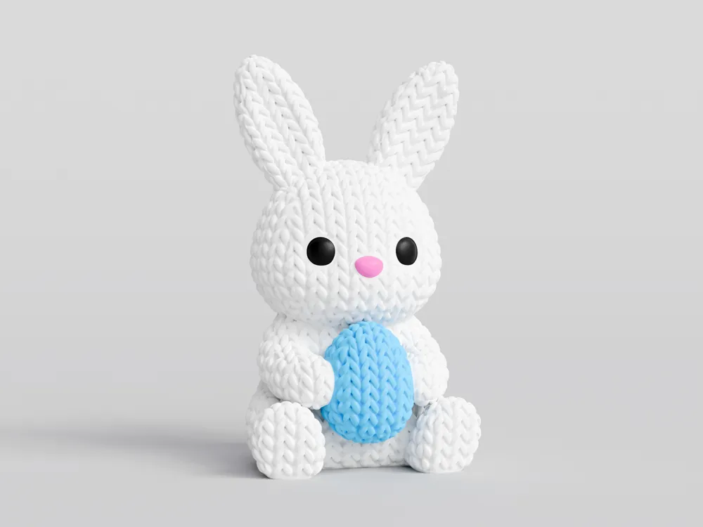 Knitted Bunny With Easter Egg - Free 3D Print Model - MakerWorld