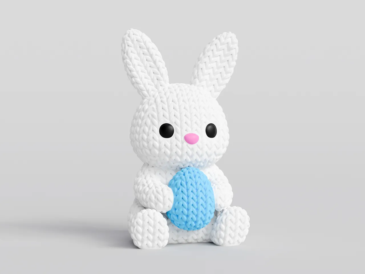 Knitted Bunny With Easter Egg view 4