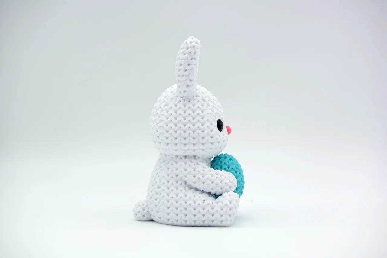 Knitted Bunny With Easter Egg view 2