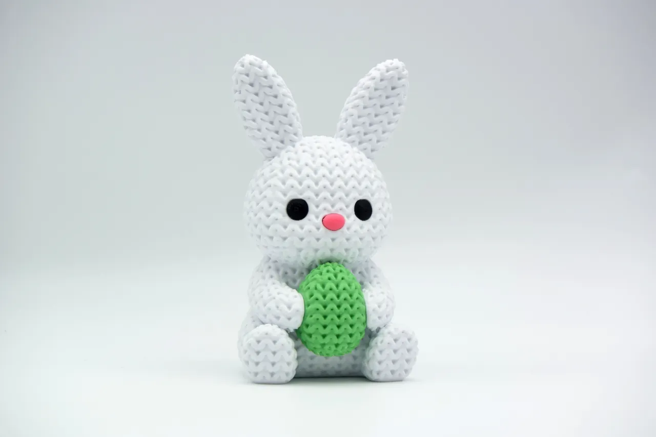 Knitted Bunny With Easter Egg view 3