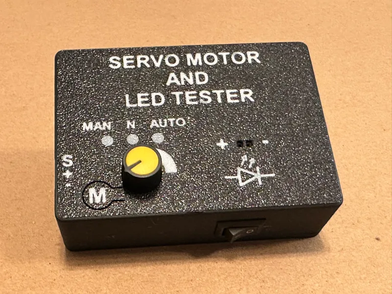 Servo motor and LED tester - 18650 battery powered