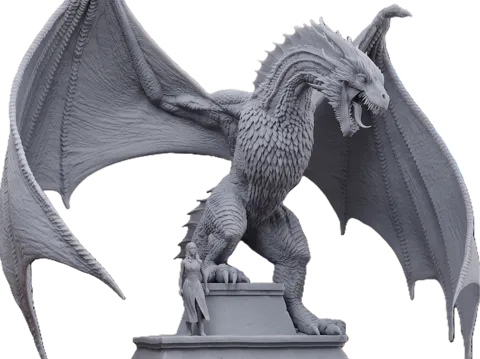 Figura decorativa: Drogon & Daenerys at the Great Pyramid of Meereen — referencia de MakerWorld