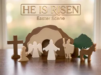 "He Is Risen" – Easter Scene