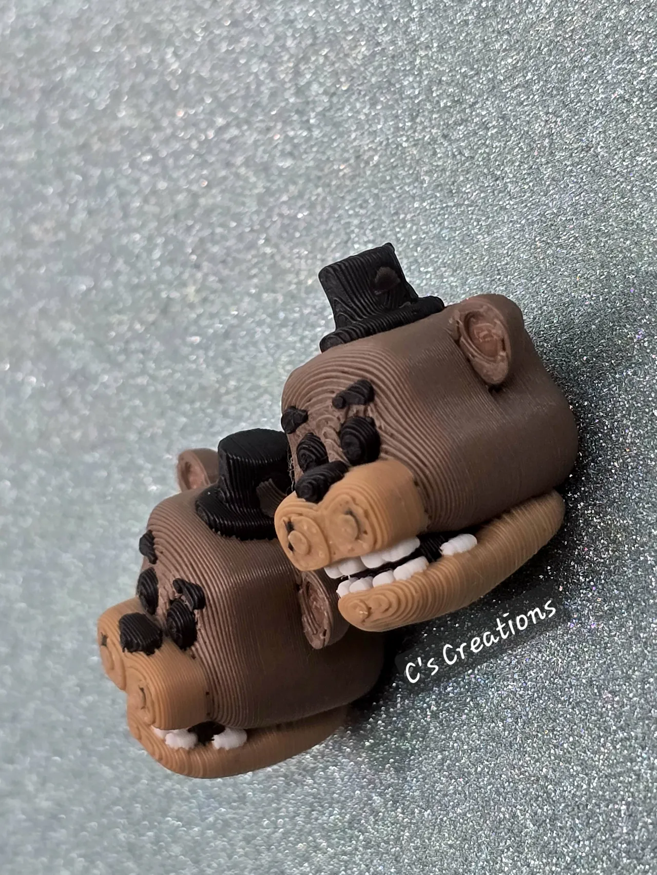 3D FNAF Freddy Earrings/Keychain view 3