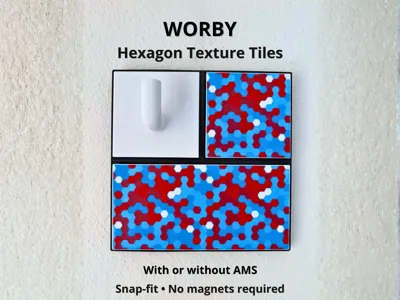 WORBY  Hexagon Texture Tiles (no magnets required)
