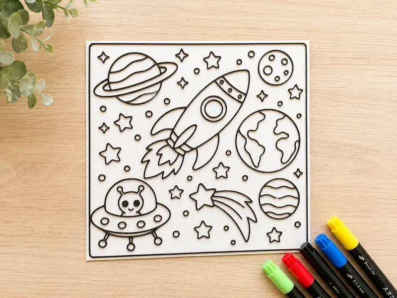 Space Coloring Page
