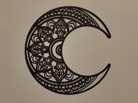 Déco murale fleur de lotus tribale sur lune — photo 2