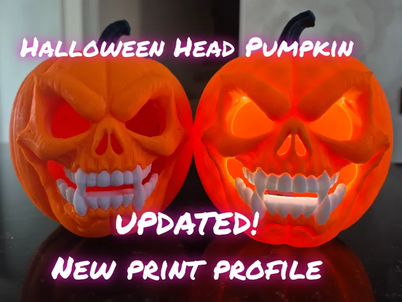 Realistic and Monstrous Halloween Pumpkin Head