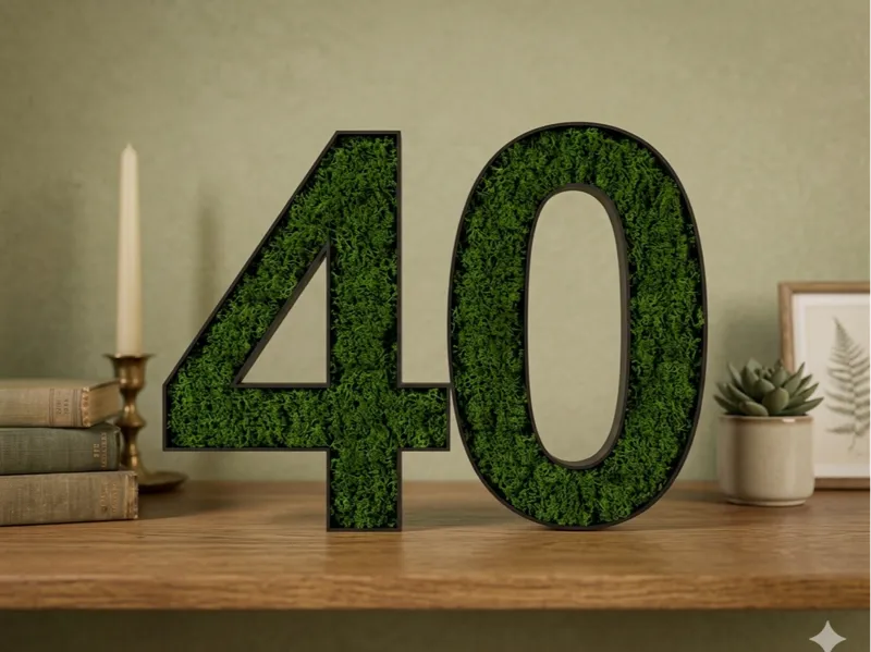 40. Geburtstag - Form für Deko, Bonbons, Moos etc.