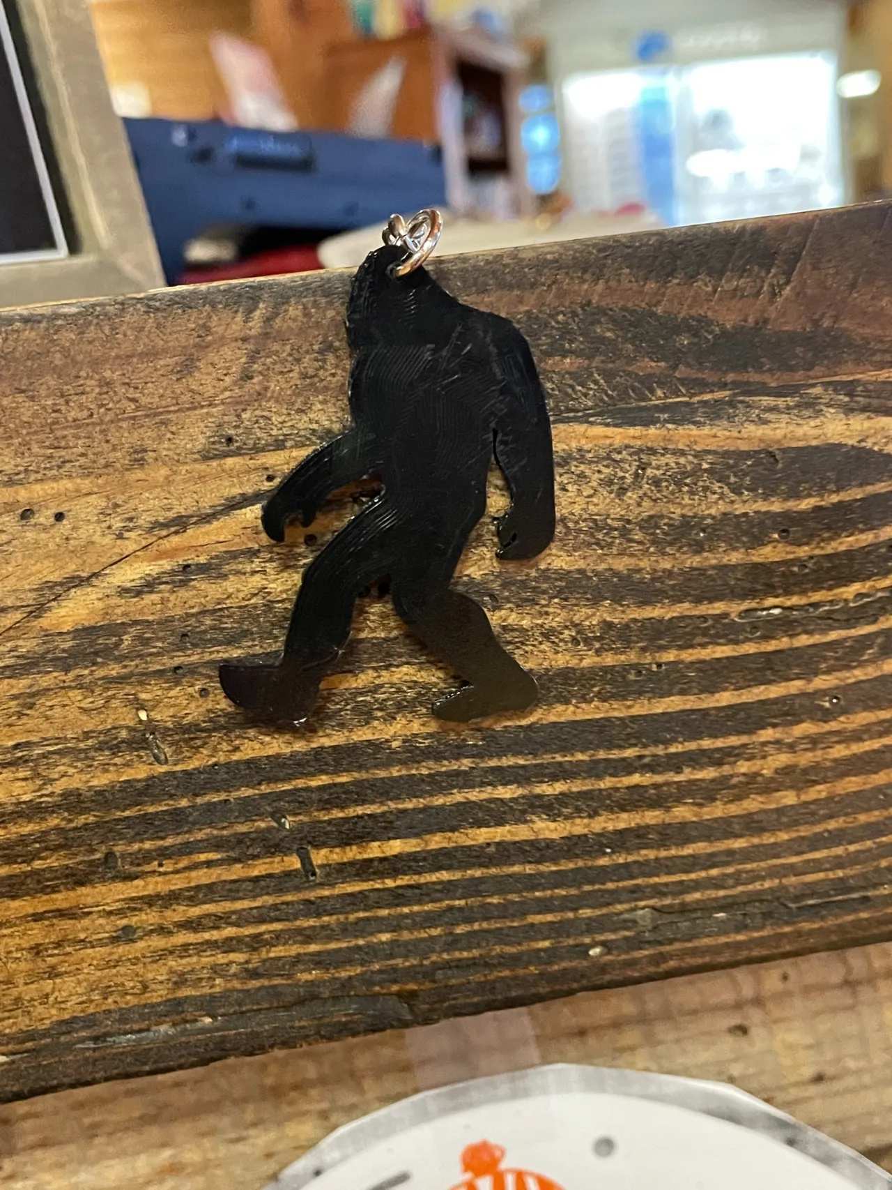 Sasquatch/Bigfoot Keychain and Earrings view 2