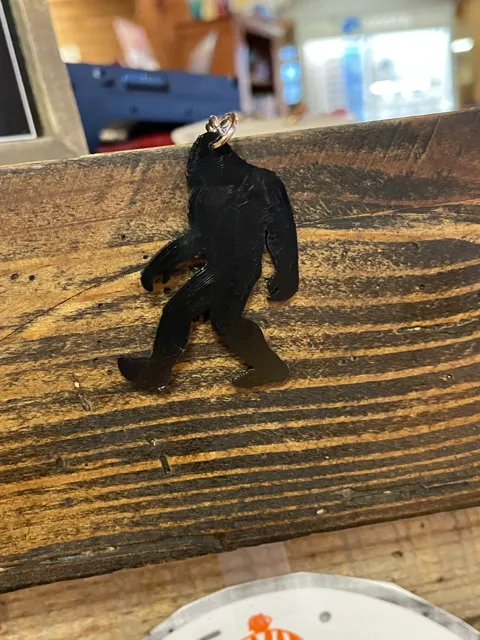 Sasquatch/Bigfoot Keychain and Earrings view 2