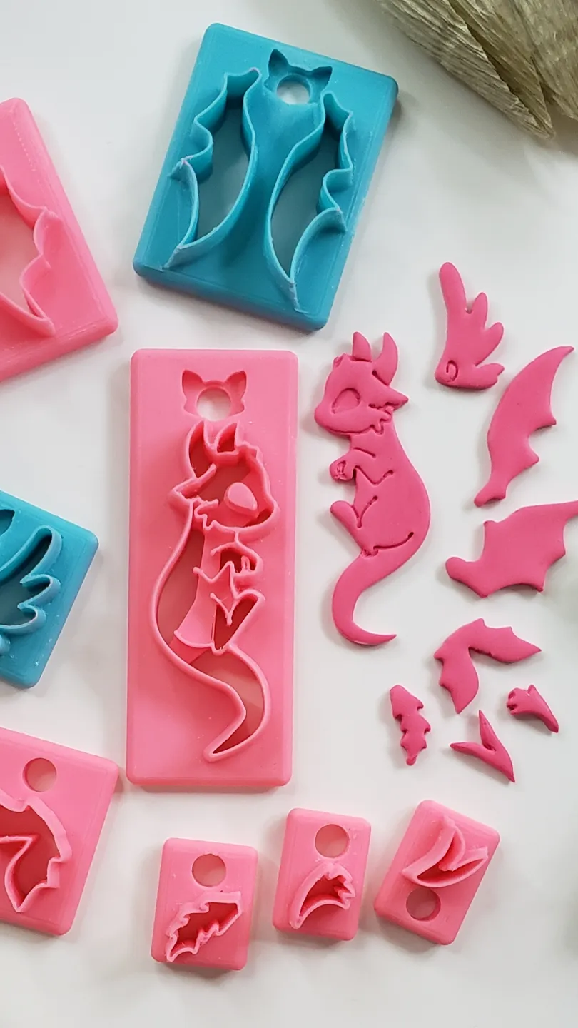 Build a Dragon Polymer Clay Earring Cutter Set view 2
