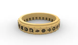 CRYPTEX - ICON/EMOTICON/SYMBOL Letter Wheel (& Blank Letter Wheel .STEP file)