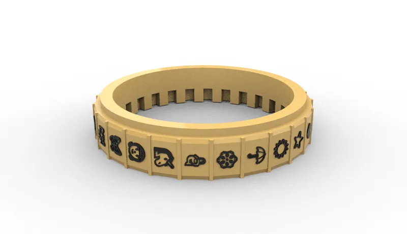 CRYPTEX - ICON/EMOTICON/SYMBOL Letter Wheel (& Blank Letter Wheel .STEP file)