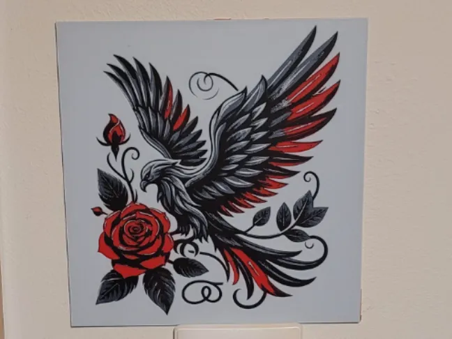 Eagle and Roses Hueforge