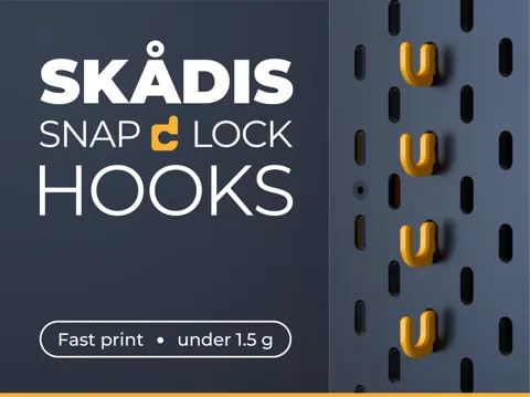 Soporte: IKEA Skadis Basics - Snap Lock Hooks — referencia de MakerWorld