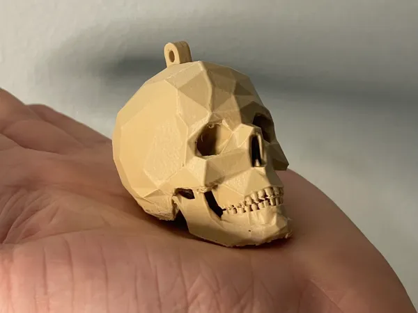Porte-clés crâne low poly