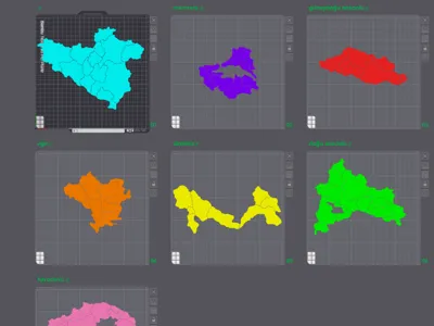 Turkey Map (Separated by Cities and Regions)