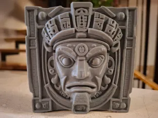 Ancient Mayan Stone Face - Wall-Mount/Sculpture v2