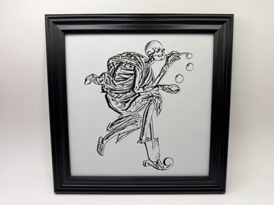 Skeleton Blowing Bubbles - HueForge