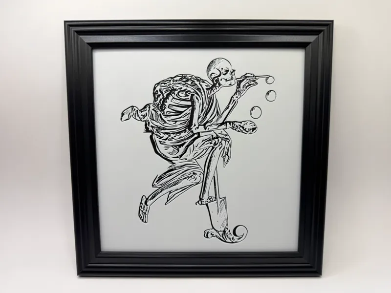Skeleton Blowing Bubbles - HueForge