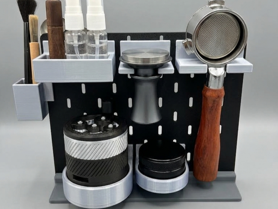 Pegboard Espresso Accessory Station 3D model