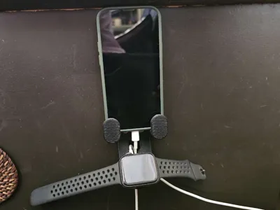 Wall-mounted Phone and Smartwatch Charger Stand