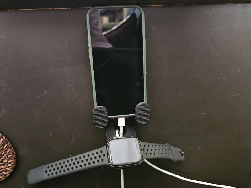 Wall-mounted Phone and Smartwatch Charger Stand